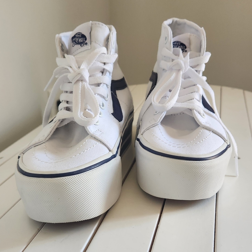 Vans Sport Stripes Navy/white High-Top Sneakers. Size:5.5 Men. 7women - Picture 2 of 8